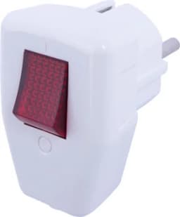 Вилка побутова e.plug.angle.009.16, з з/к, 16А, кутова, біла, з вимикачем E.NEXT s9100048