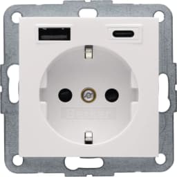 Розетка із з/к + USB A/C 20W PD S.1/B.3 Berker 48148982, біла