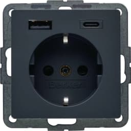 Розетка із з/к + USB A/C 20W PD Q.x Berker 48146086, антрацит