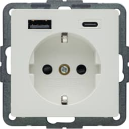 Розетка із з/к + USB A/C 20W PD Q.x Berker 48146089, полярна білизна матова