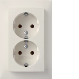 Розетка 2X із з/к 16А/250В цілісна S.1 Berker 47741909 полярна білизна-matt