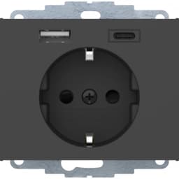 Розетка з з/к 16А/250В + 2хUSB A-С /3A Berker K.1 антрацит