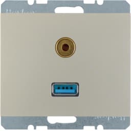 Розетка USB/3.5мм аудіо, нержавіюча сталь, «K.5» 3315397004