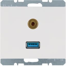 Розетка USB/3.5мм аудіо, полярна білизна, «K.1» 3315397009
