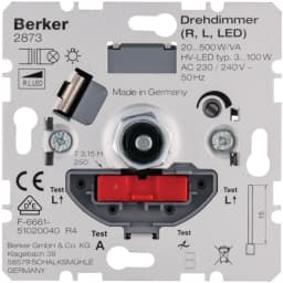 Поворотний Димер з м'яким регулюванням (R, L, Led), Berker 2873