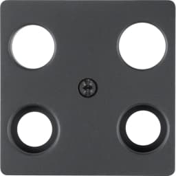 Накладка для антенної розетки 4 отв., антрацит B.3/B.7 GLAS/K.1 14831606