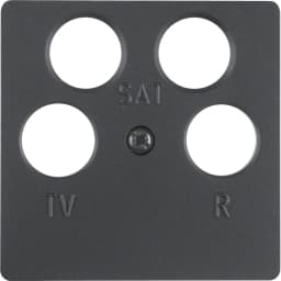 Накладка для антенної розетки 4 отв., антрацит B.3/B.7 GLAS/K.1 14841606