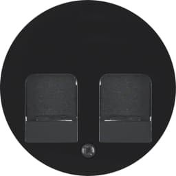 Накладка для супортів під два модулі RJ12/RJ45, чорна, R.1, R.3, 11812045
