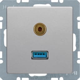 Розетка USB/3.5мм аудіо, алюміній, «Q.1»/«Q.3»/«Q7» 3315396084