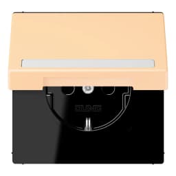 Розетка з заземленням 250V 16A з кришкою, шторками та пружинним затискачем JUNG LC1520BFNAKL223 ocre