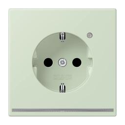 Розетка з заземленням з LED підсвіткою, пружинний затиск JUNG LC1520-OLNW218 vert anglais pâle (32042)