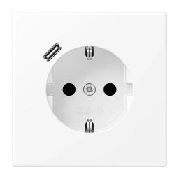 Розетка з з/к і USB-портом типу C, Jung LS1520-18CWWM білосніжно матовий