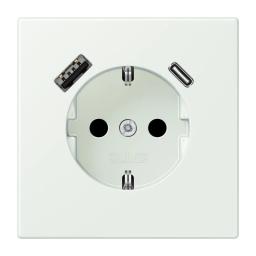 Розетка з заземленням та USB тип AC JUNG LC1520-15CA210 outremer gris (32024)
