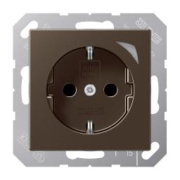 Розетка з заземленням 250V 16A JUNG HOME BTA1521SMO мокко