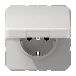 Розетка з заземленням з кришкою JUNG CD1520BFKLLG світло-сіра