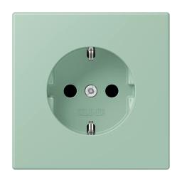 Розетка з заземленням 250V 16A з шторками та пружинним затиском JUNG LC1520KI217 vert anglais clair (32041)