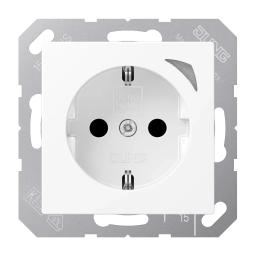 Розетка з заземленням 250V 16А з шторками JUNG HOME Energy BTA1521SEWWM білий матовий
