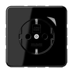 Розетка з заземленням 250V 16А з шторками JUNG HOME Energy BTCD1521SESW чорна