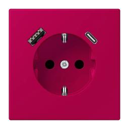 Розетка з заземленням та USB тип AC JUNG LC1520-15CA230 rouge rubia (32101)