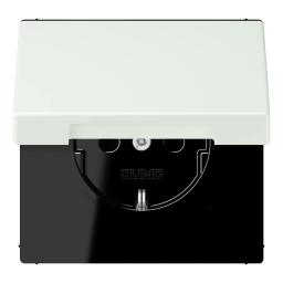 Розетка з заземленням 250V 16A з кришкою та пружинним затиском JUNG LC1520BFKL210 outremer gris