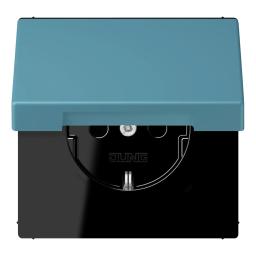 Розетка з заземленням 250V 16A з кришкою та шторками гвинтовий затиск JUNG LC1521BFKIKL212 céruléen vif (32031)