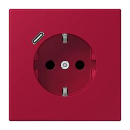 Розетка з заземленням та USB тип C JUNG LC1520-18C229 rouge carmin (32100)