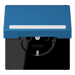 Розетка з заземленням 250V 16A з кришкою, шторками та пружинним затиском JUNG LC1520BFNAKL211 bleu céruléen 31
