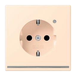 Розетка з заземленням з LED підсвіткою, пружинний затиск JUNG LC1520-OLNW238 terre sienne pâle (32123)