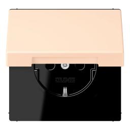 Розетка з заземленням 250V 16A з кришкою та шторками гвинтовий затиск JUNG LC1521BFKIKL238 terre sienne pâle (32123)