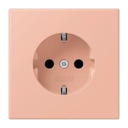 Розетка з заземленням 250V 16A з шторками та пружинним затиском JUNG LC1520KI231 rose clair (32102)