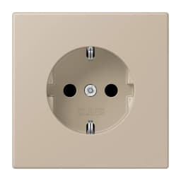 Розетка з заземленням 250V 16A гвинтовий затиск JUNG LC1521243 ombre naturelle claire