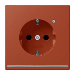 Розетка з заземленням з LED підсвіткою, пружинний затиск JUNG LC1520-OLNW232 l'ocre rouge (32110)