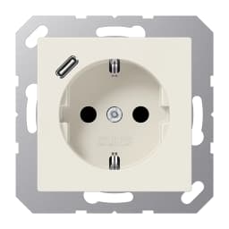 Розетка SCHUKO із USB тип C, Jung арт. A1520-18C, слонова кістка