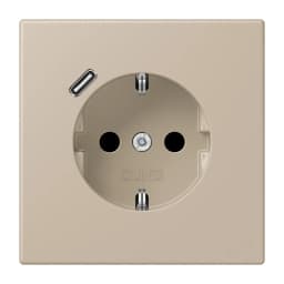 Розетка з заземленням та USB тип C JUNG LC1520-18C243 ombre naturelle claire (32142)