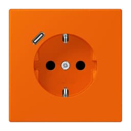 Розетка з заземленням та USB тип C JUNG LC1520-18C224 помаранчева (32080)