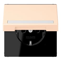 Розетка з заземленням 250V 16A з кришкою, шторками, полем для напису, пружинним затиском JUNG LC1520BFNAKL238 terre sienne pâle (32123)