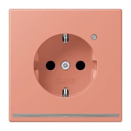 Розетка з заземленням з LED підсвіткою, пружинний затиск JUNG LC1520-OLNW233 l’ocre rouge moyen (32111)