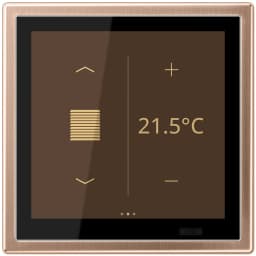 Кімнатний контролер LS TOUCH KNX з рамкою Jung BRG459D1S, матова бронза, сенсорний інтерфейс