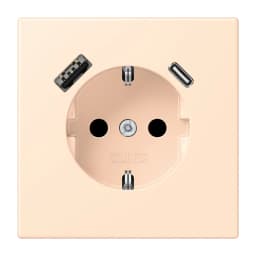 Розетка з заземленням і USB тип AC JUNG LC1520-15CA238 terre sienne pâle (32123)