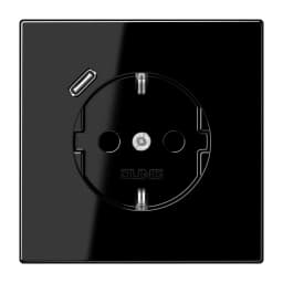 Розетка з з/к і USB-портом типу C, Jung LS1520-18CSW чорний