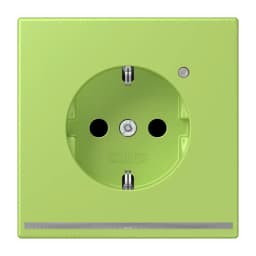 Розетка з заземленням та LED підсвіткою, пружинний затиск JUNG LC1520-OLNW221 vert clair (32052)
