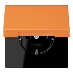 Розетка з заземленням 250V 16A з кришкою та пружинним затиском JUNG LC1520BFKL225 оранжевий clair (32081)