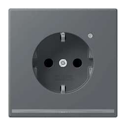 Розетка з заземленням з LED підсвіткою, пружинний затиск JUNG LC1520-OLNW202 gris foncé 31 (32010)