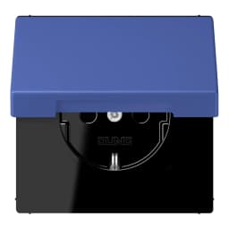 Розетка з заземленням 250V 16A з кришкою та пружинним затискачем JUNG LC1520BFKL206 bleu outremer 31
