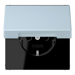 Розетка з заземленням 250V 16A з кришкою, шторками, гвинтовим затиском JUNG LC1521BFKIKL208 outremer clair (32022)