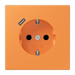 Розетка з заземленням та USB тип C JUNG LC1520-18C225 помаранчевого кольору orange clair (32081)