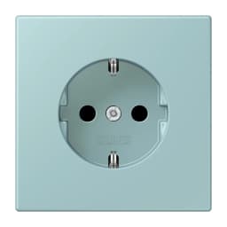 Розетка з заземленням 250V 16A з шторками та пружинним затиском JUNG LC1520KI214 céruléen clair (32033)