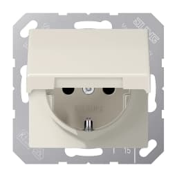 Розетка з заземленням з кришкою IP44 JUNG AS1520KL слонова кістка