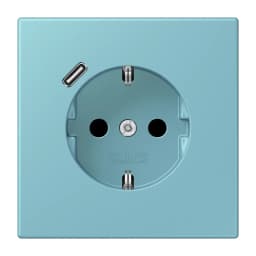 Розетка з заземленням та USB тип C JUNG LC1520-18C213 céruléen moyen (32032)