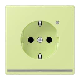 Розетка з заземленням з LED підсвіткою, пружинний затиск JUNG LC1520-OLNW222 vert jaune clair (32053)